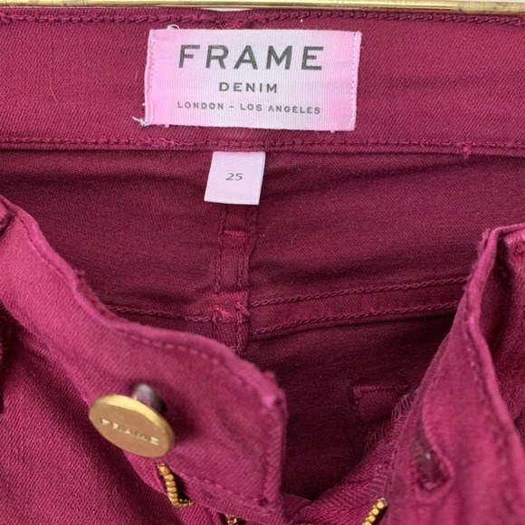 FRAME
Cranberry Rip Skinny Distressed Jeans, wine - Picture 5 of 7